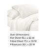 Udine 3 Piece Twin Size Sheet Set with Crochet Lace The Urban Port, White