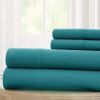 Bezons 4 Piece King Size Microfiber Sheet Set with 1800 Thread Count, Teal Blue