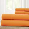 Bezons 4 Piece King Size Microfiber Sheet Set with 1800 Thread Count, Orange