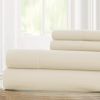 Bezons 4 Piece California King Microfiber Sheet Set with 1800 Thread Count, Cream