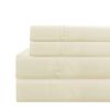 Lanester 4 Piece Queen Size Microfiber Deep Pocket Sheet Set The Urban Port, Cream