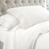 Udine 4 Piece California King Size Sheet Set with Crochet Lace The Urban Port, White