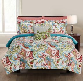 Caen 8 Piece Printed Reversible Full Size Comforter Set The Urban Port, Multicolor