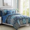 Caen 8 Piece King Size Printed Reversible Bed Set The Urban Port, Blue