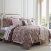 Andria 10 Piece Queen Size Comforter and Coverlet Set The Urban Port, Brown and Pink