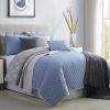 Andria 10 Piece King Size Comforter and Coverlet Set The Urban Port, Blue and Gray