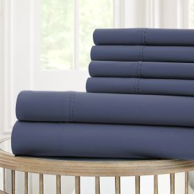 Forli 6 Piece Microfiber King Sheet Set with Nano Technology The Urban Port, Blue