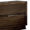 2 Drawer Rustic Style Wooden Nightstand with Finger Pull Handle, Brown