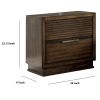 2 Drawer Rustic Style Wooden Nightstand with Finger Pull Handle, Brown