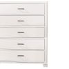 Modern Style Wooden Chest with 5 Drawers and Tapered Legs, White