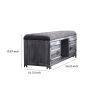 Industrial Cushioned Metal Bench with 2 Cabinets and Open Shelf, Gray
