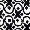 20 x 16 Inch Cotton Pillow with Geometric Embroidery, White and Black