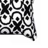 20 x 16 Inch Cotton Pillow with Geometric Embroidery, White and Black