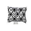 20 x 16 Inch Cotton Pillow with Geometric Embroidery, White and Black
