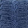 18 X 18 Inch Decorative Cable Knit Hand Woven Cotton Pillow, Blue
