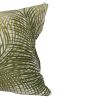 20 X 14 Inch Embroidered Pillow with Palm Leaf Design, White and Green