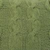 20 X 14 Inch Cotton Cable Knit Pillow with Twisted Details, Green
