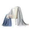 Latina Cotton Throw with Decorative Fringe The Urban Port, Set of 2, Blue