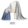 Latina Cotton Throw with Decorative Fringe The Urban Port, Set of 2, Blue