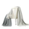 Latina Cotton Throw with Decorative Fringe The Urban Port, Set of 2, Gray