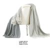 Latina Cotton Throw with Decorative Fringe The Urban Port, Set of 2, Gray