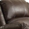 Leather Upholstered Metal Rocker Reclining Chair, Brown