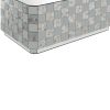 Wooden Coffee Table with Checkered Pattern Mirror Insets, Silver