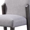 Wood and fabric Upholstered Dining Chairs, Set of 2, Gray and Black