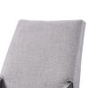 Wood and fabric Upholstered Dining Chairs, Set of 2, Gray and Black