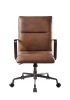 5 Star Base Faux Leather Upholstered Wooden Office Chair , Brown