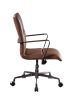 5 Star Base Faux Leather Upholstered Wooden Office Chair , Brown