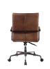 5 Star Base Faux Leather Upholstered Wooden Office Chair , Brown