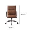5 Star Base Faux Leather Upholstered Wooden Office Chair , Brown