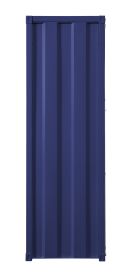 Industrial Style Metal Wardrobe with Recessed Door Front, Blue