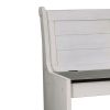 Wooden Counter Height Bench with Lift Top Seat, White and Black