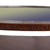 Traditional Coffee Table with Cabriole Legs and Wooden Carving, Brown