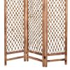 3 Panel Traditional Foldable Screen with Rope Knot Design, Brown