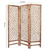 3 Panel Traditional Foldable Screen with Rope Knot Design, Brown