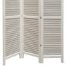 3 Panel Foldable Wooden Shutter Screen with Straight Legs, White