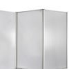 Accordion Style Plastic Inserts 3 Panel Room Divider with Casters, Gray
