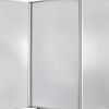 Accordion Style Plastic Inserts 3 Panel Room Divider with Casters, Gray