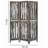 Contemporary 3 Panel Wooden Screen with Log Design, Brown