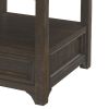 Rectangular Wooden End Table with 1 Drawer and 1 Open Shelf, Brown