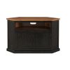 Rustic Style Wooden Corner TV Stand with 2 Door Cabinet, Brown