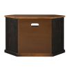Rustic Style Wooden Corner TV Stand with 2 Door Cabinet, Brown