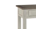 Sofa Table With Plank Style Top and 2 Gliding Drawers, Brown and White