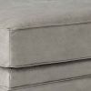Leatherette Wooden Ottoman with Nailhead Trim Details, Gray