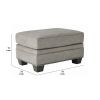 Leatherette Wooden Ottoman with Nailhead Trim Details, Gray