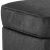 Rectangular Textured Fabric Upholstered Ottoman, Charcoal Gray