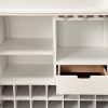 Honeycomb Design 2 Door Bar Cabinet with Metal Legs, White